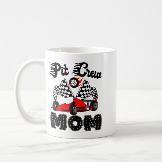 T Crew Mom Racing Car Birthday Boy Family Matching Kaffeetasse (Links)