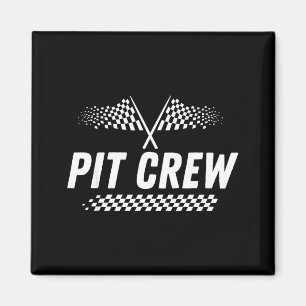 t Crew Rennwagen Karierte Flagge Rennwagen Familie Magnet