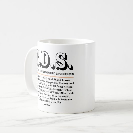T.D.S. TRAITOR DERANGEMENT SYNDROM KAFFEETASSE (Vorderseite Links)