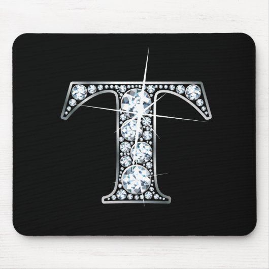 "T" Diamond Bling Mousepad (Vorne)