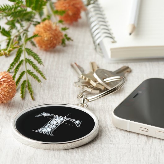 "T" Diamond Bling Schlüsselanhänger (Seite)