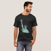 T Freiheitsstatue mit Gesichtsmaske T-Shirt (Vorne ganz)
