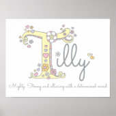 T für Tilly Monogram Art Name Poster (Vorne)