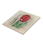 T für Tulip Blume Floral Monogram Art Fliese (Seite)