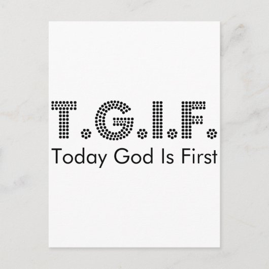 T.G.I.F. POSTKARTE (Vorderseite)