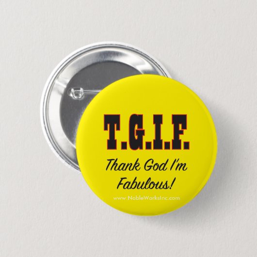 T.G. Ich bin fabelhaft! Button (Vorne & Hinten)