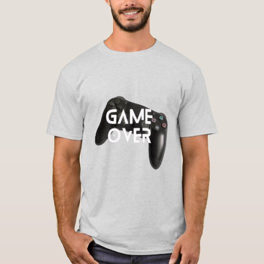 T-Gray-T - Shirt mit Black PlayStation-Controller (Vorderseite)