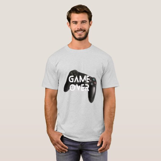 T-Gray-T - Shirt mit Black PlayStation-Controller (Vorne ganz)