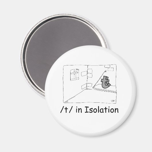 T in Isolation Magnet (Vorderseite/Rückseite)