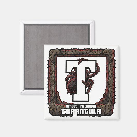T is for Tarantula – GTA Style ABC Learning Magnet (Vorderseite/Rückseite)