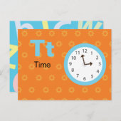 T is for Time - Alphabet Flash Card Postkarte (Vorne/Hinten)