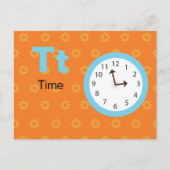 T is for Time - Alphabet Flash Card Postkarte (Vorderseite)