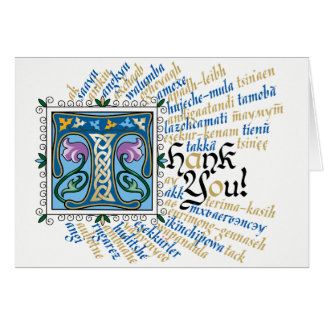 T ist für Dankeschön Card - Blau & Gold