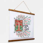 T ist für Dankeschön Tapestry Wandteppich Mit Holzrahmen (Gewinkelt)