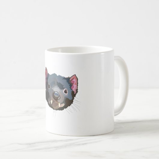 T ist für den Tasmanischen Teufel Kaffeetasse (VorderseiteRechts)