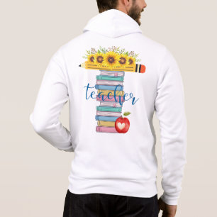 T ist für Lehrer Blumenstiftbücher personalisiert Hoodie