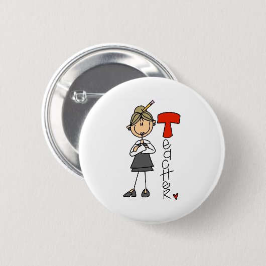 T ist für Lehrer Button (Vorne & Hinten)