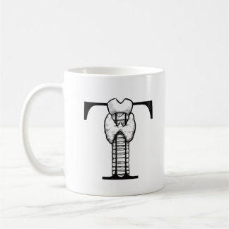 T ist für Schilddrüse (oder Trachea) (Tasse) Kaffeetasse