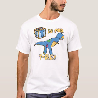 T ist für T-Rex Kleinkind-T-Shirt (weiße Kontur) T-Shirt