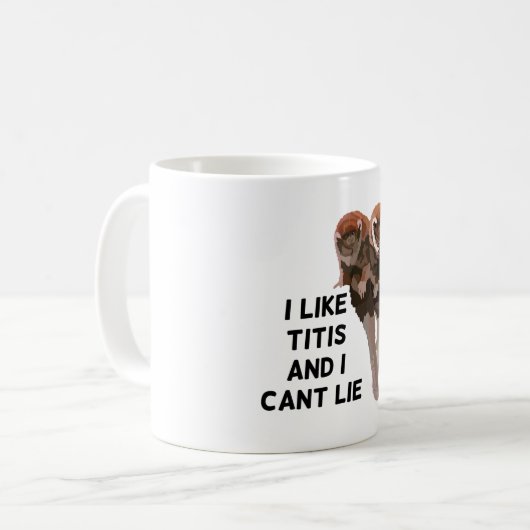 T ist für Titi Monkey Kaffeetasse (Vorderseite Links)