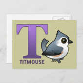 T ist für Titmouse Postkarte (Vorne/Hinten)
