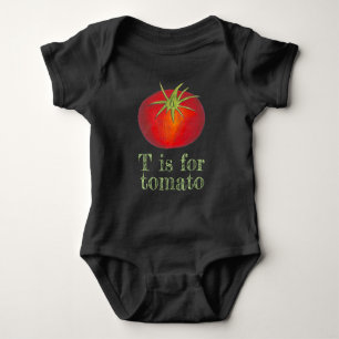 T ist für Tomato Rote Tomaten Gemüse Veggie Baby Strampler