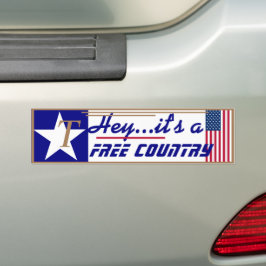 T ist für Trump Hey Es ist ein freies Land Autoaufkleber