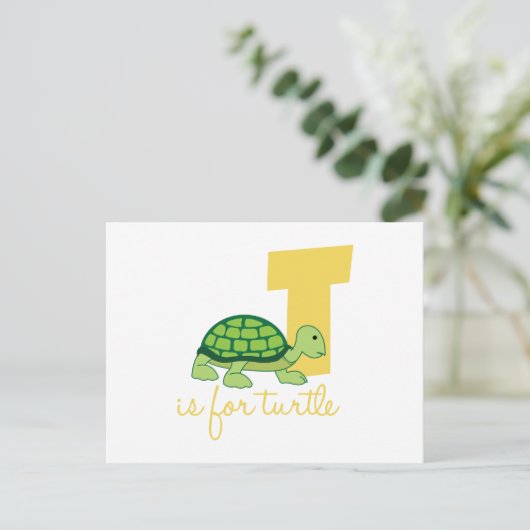 T ist für Turtle Postkarte (Stehend Vorderseite)