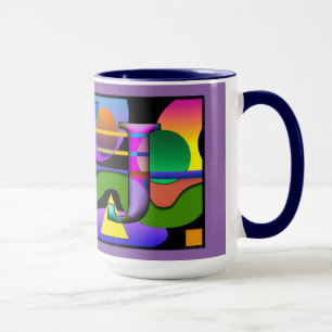 "T" & "J" Mit Monogramm Kaffeemaschine Tasse