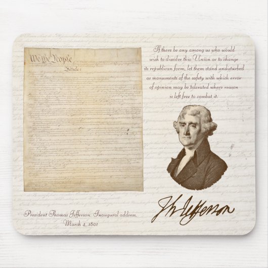 T. Jefferson: Meinung u. Grund - Mousepad (Vorne)