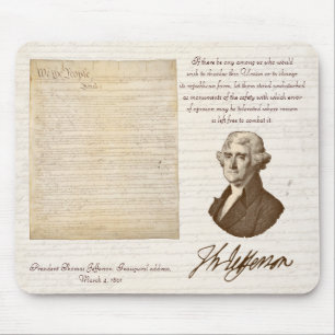 T. Jefferson: Meinung & Vernunft - Mauspad