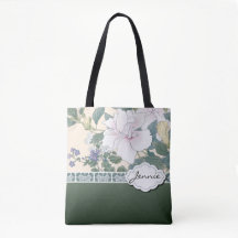 T Kônan Holzblock Print "Hibiskus and Browallia"