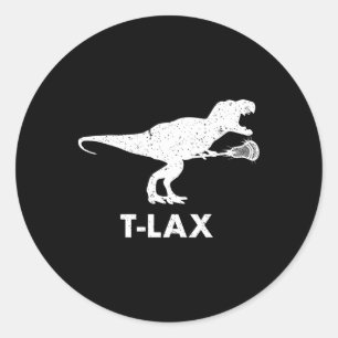 T-lax Dinosaur . Coole Dino Lax Player Lacrosse Runder Aufkleber
