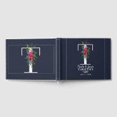 T Letter Initial Monogram Floral Name Wedding Gästebuch (Voll)