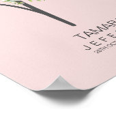 T Letter Monogram Blush Floral Decor Poster (Ecke)