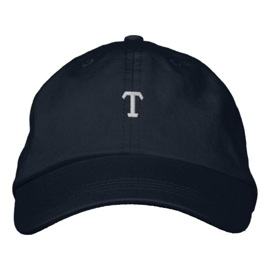 T Letter Monogram Symbol Initial bestickter Hut (Vorderseite)