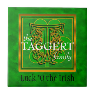 T ‚Luck of the Irish‘ Family Custom Monogram Tile Fliese