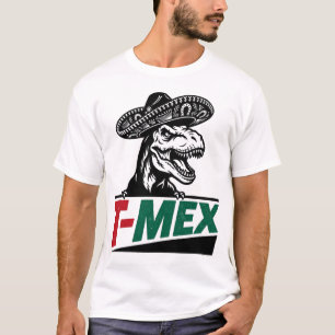 T-MEX Dreifarben-Mariachi-Dinosaurier-Straßenbekle T-Shirt