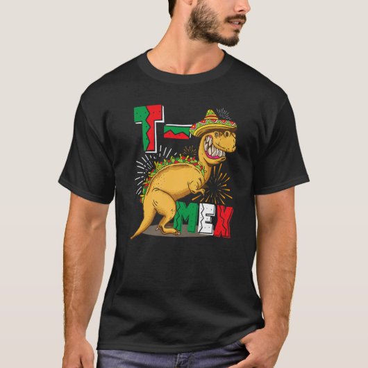 T Mex Tacosaurus Rex Taco Cinco De Mayo Dinosaurie T-Shirt (Vorderseite)