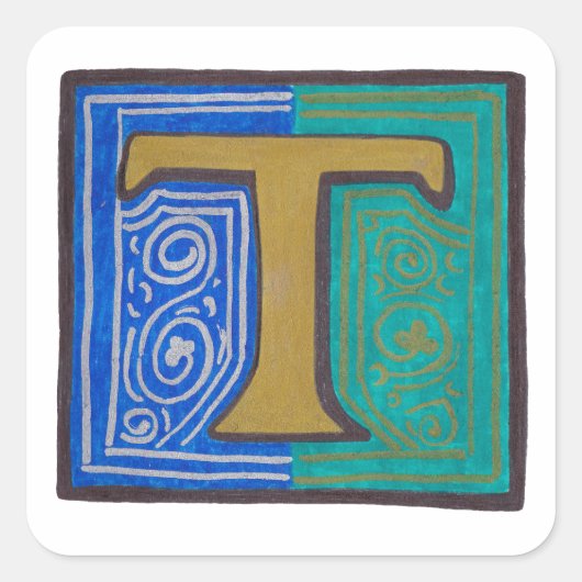 T - MINIATURE QUADRATISCHER AUFKLEBER (Vorderseite)