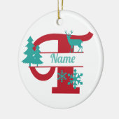T Monogram Anfangschristmas Holiday Tree Ornament (Links)