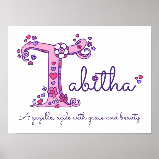 T monogram art Tabitha girls name meint poster (Vorne)