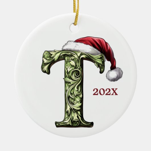 T Monogram Christmas Ornament (Vorne)