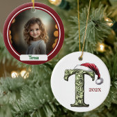 T Monogram Christmas Ornament