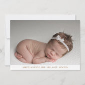 T Monogram Foto - Geburtsankündigung Ankündigung (Rückseite)