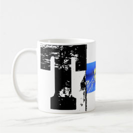T Monogram Grunge Typografische Tasse