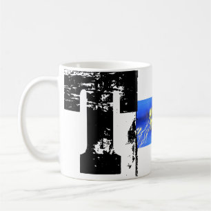 T Monogram Grunge Typografische Tasse
