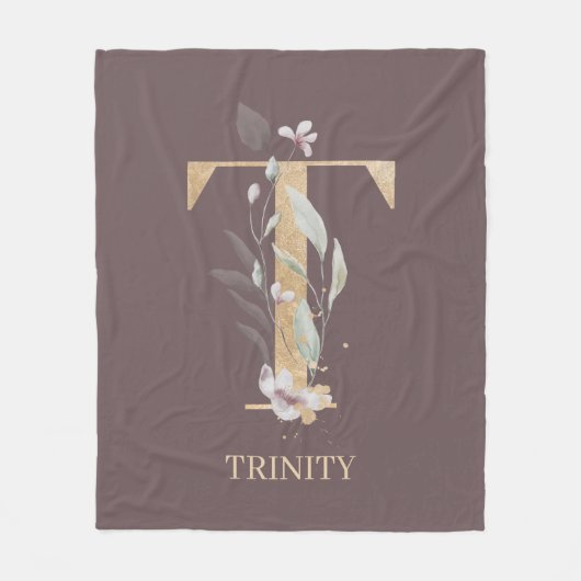 T Monogram Personalisiert Fleece Blankon (Vorderseite)