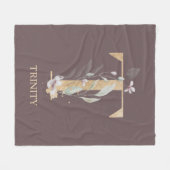 T Monogram Personalisiert Fleece Blankon (Vorderseite (Horizontal))