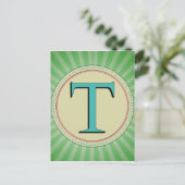 T MONOGRAM SCHREIBEN POSTKARTE (Stehend Vorderseite)